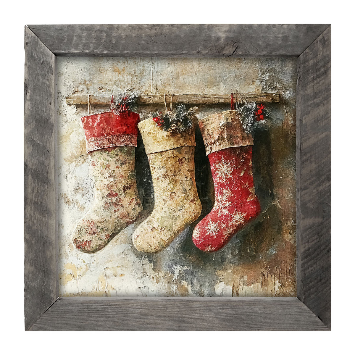 Stocking Trio - Framed art