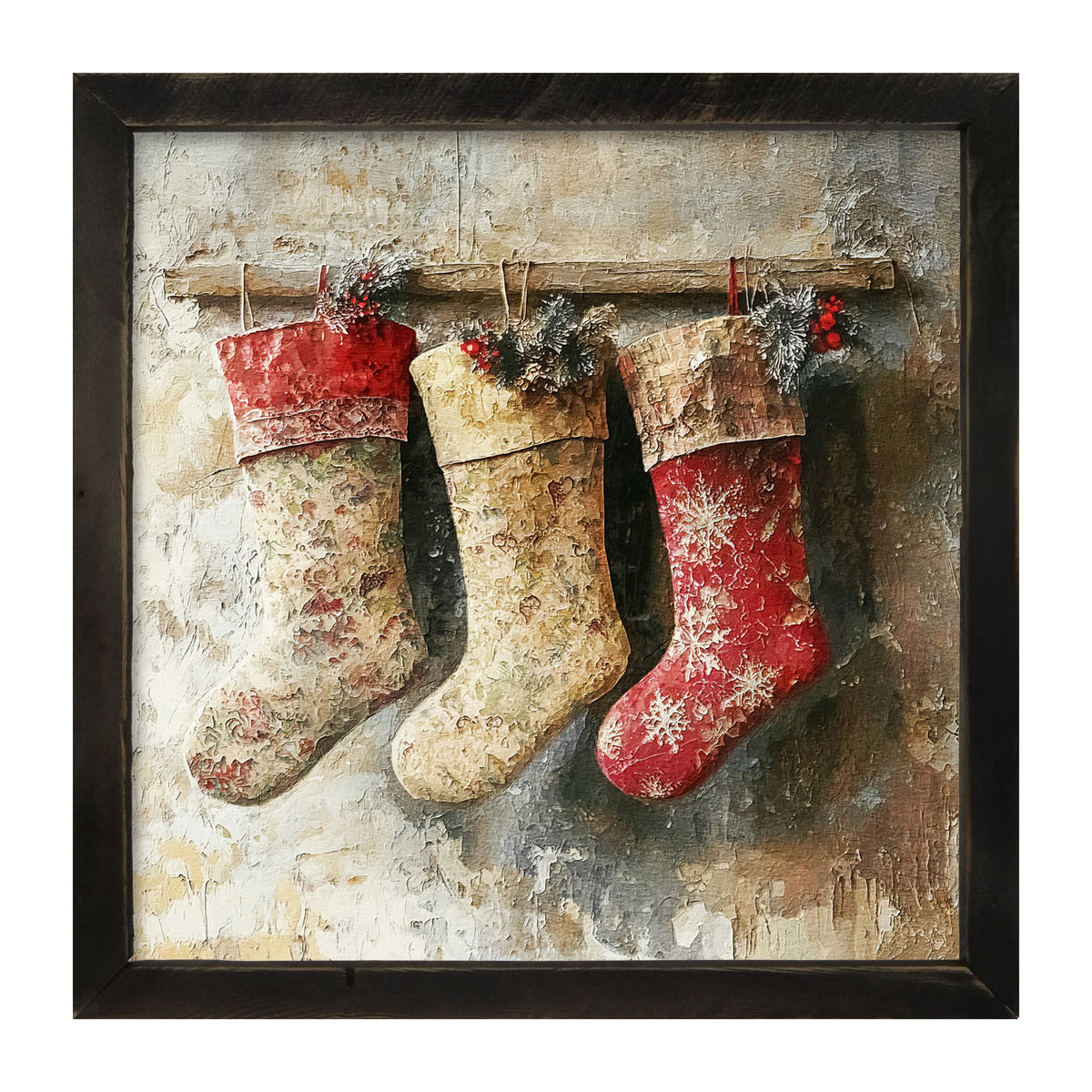 Stocking Trio - Framed art