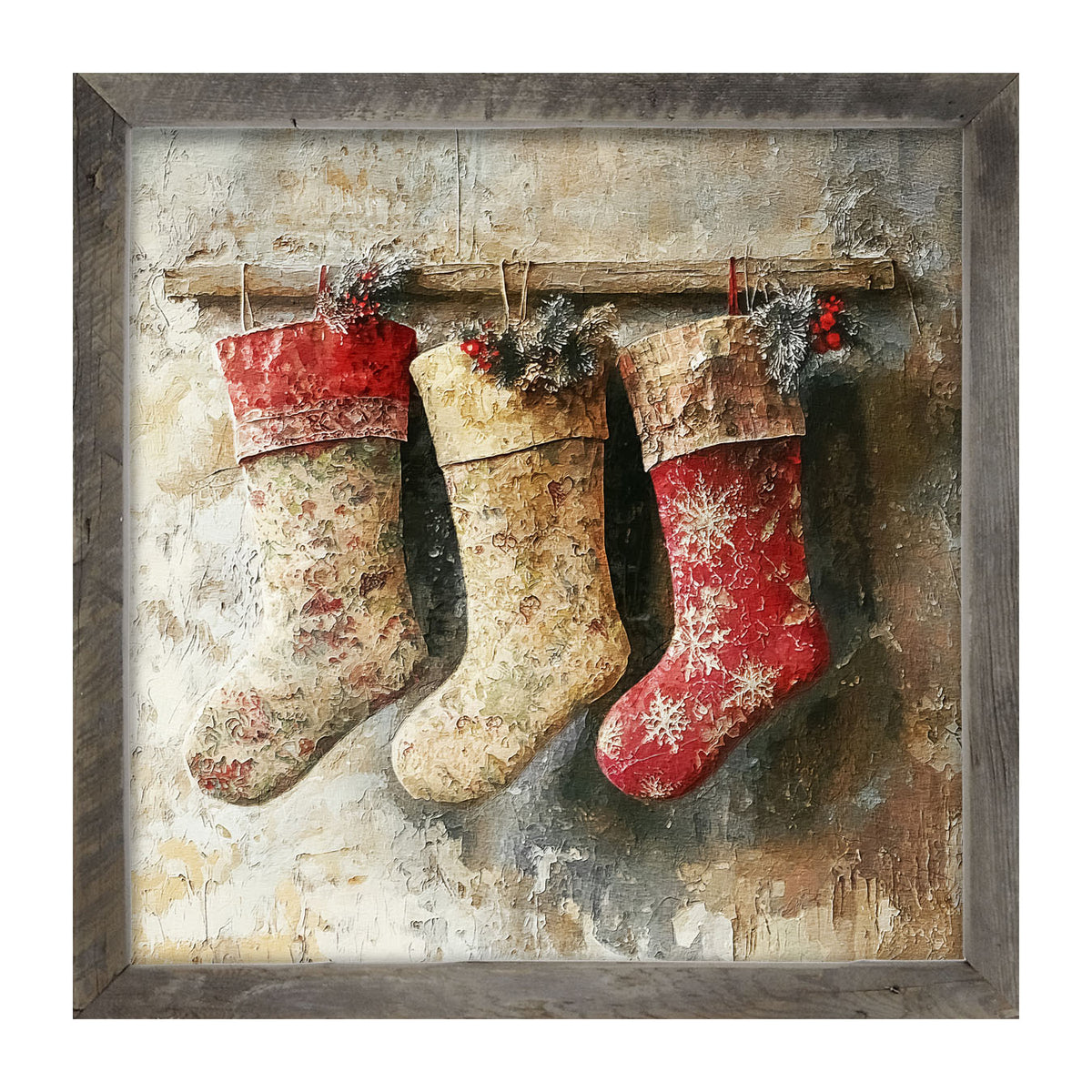 Stocking Trio - Framed art