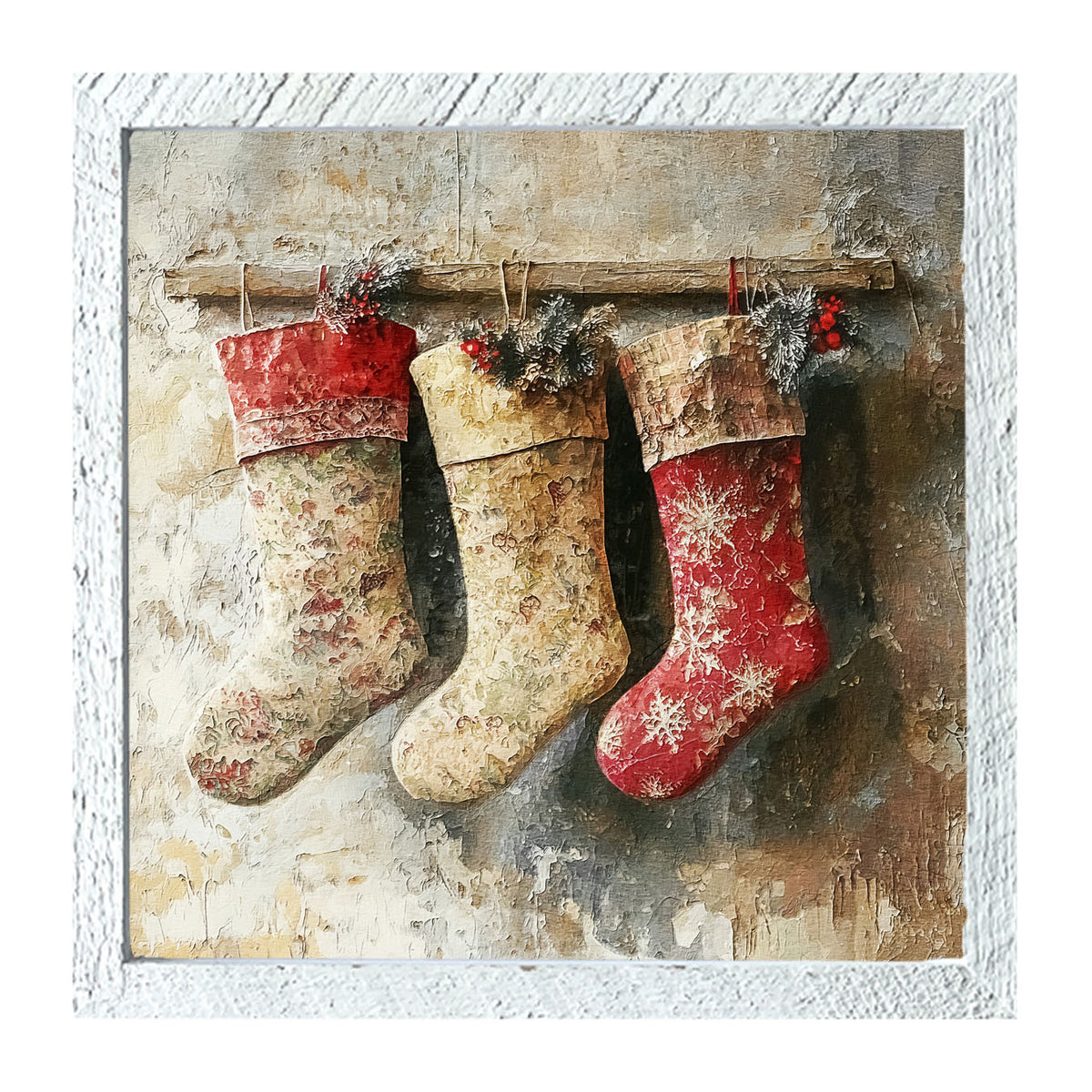 Stocking Trio - Framed art