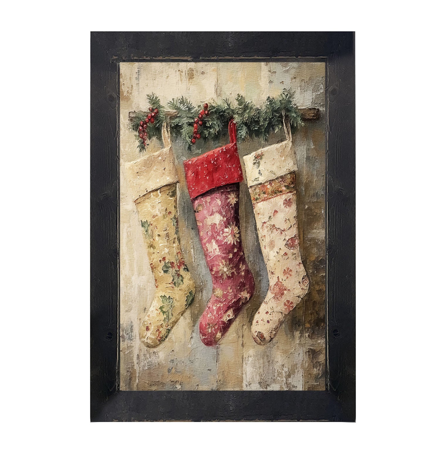 Floral Stockings - Framed Art