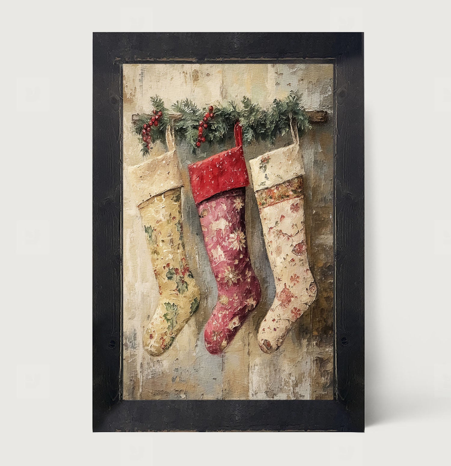 Floral Stockings - Framed Art