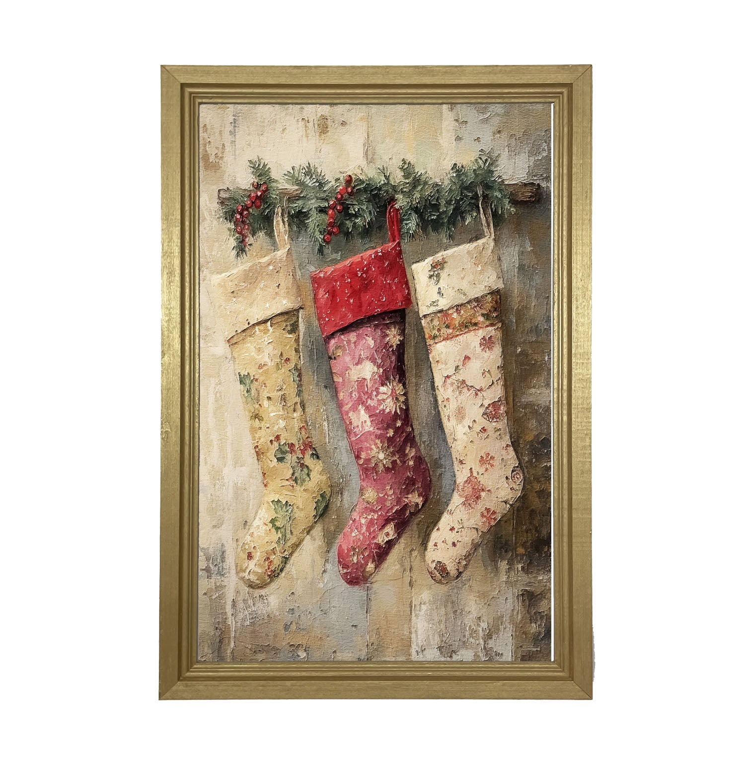 Floral Stockings - Framed Art