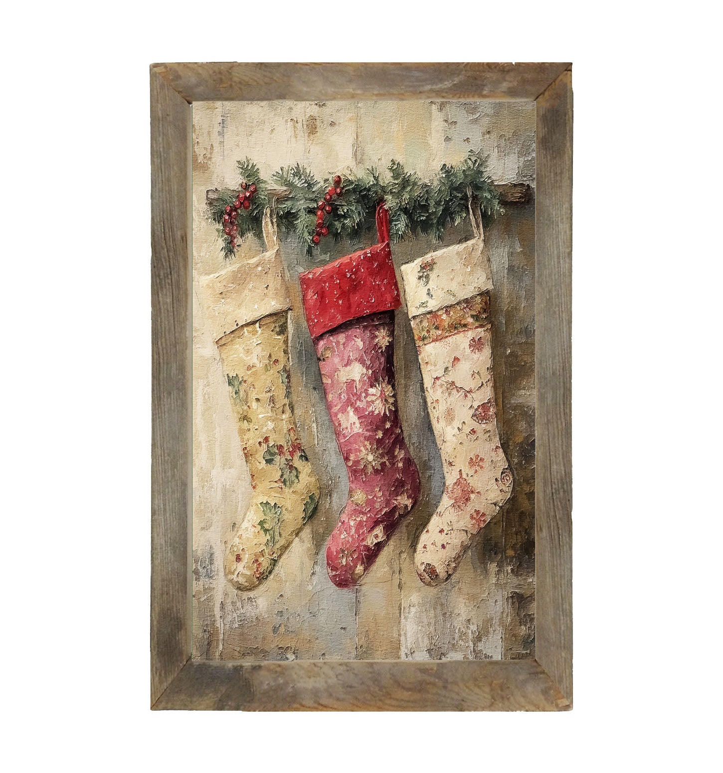 Floral Stockings - Framed Art