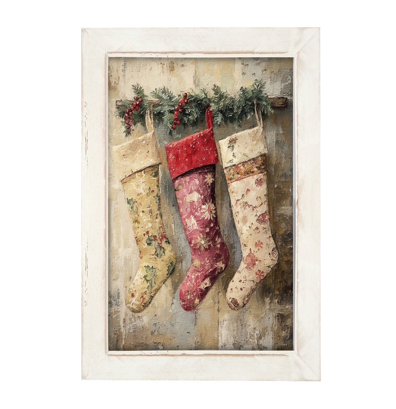 Floral Stockings - Framed Art