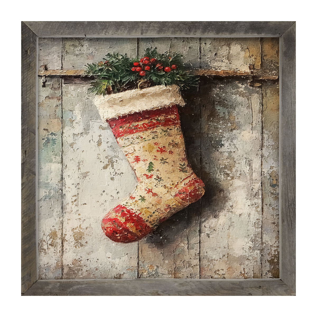 Festive Stocking - Framed art