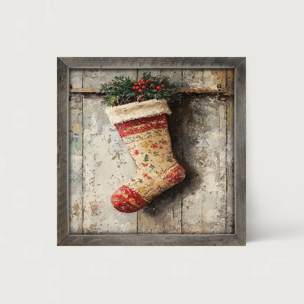 Festive Stocking - Framed art