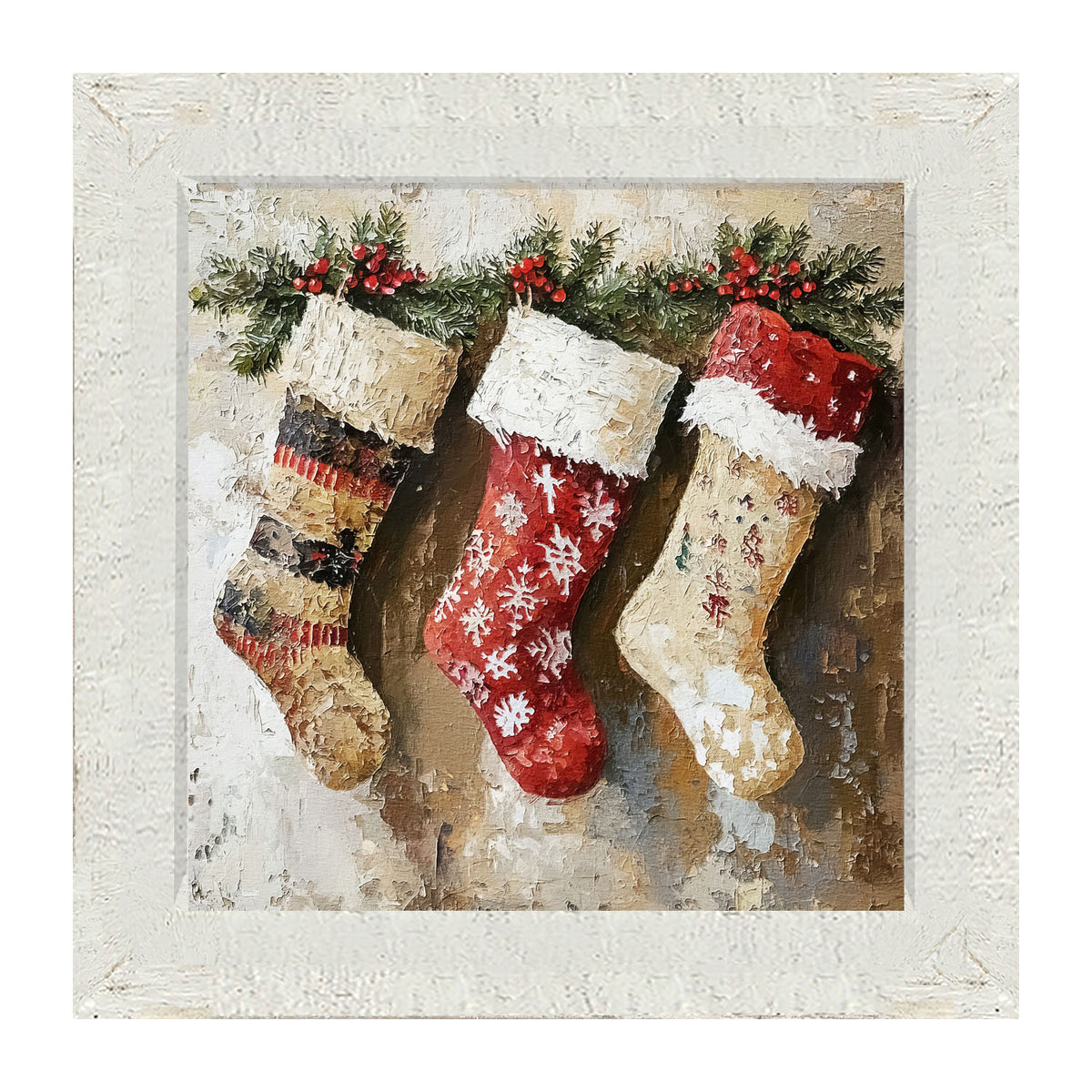 Rustic Stockings - Framed art