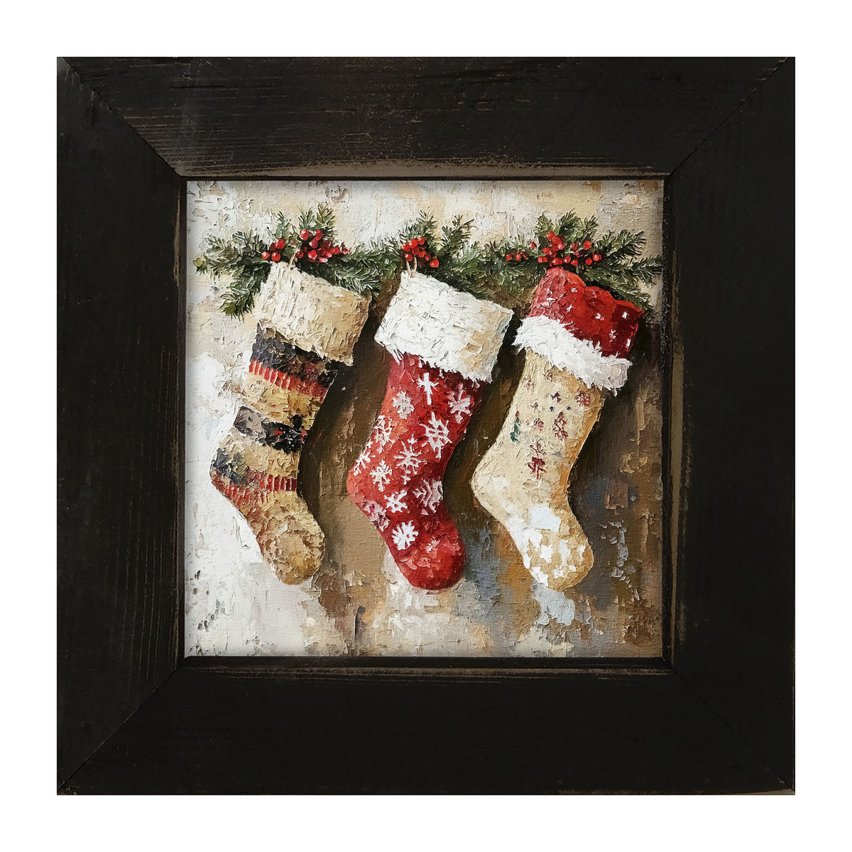 Rustic Stockings - Framed art