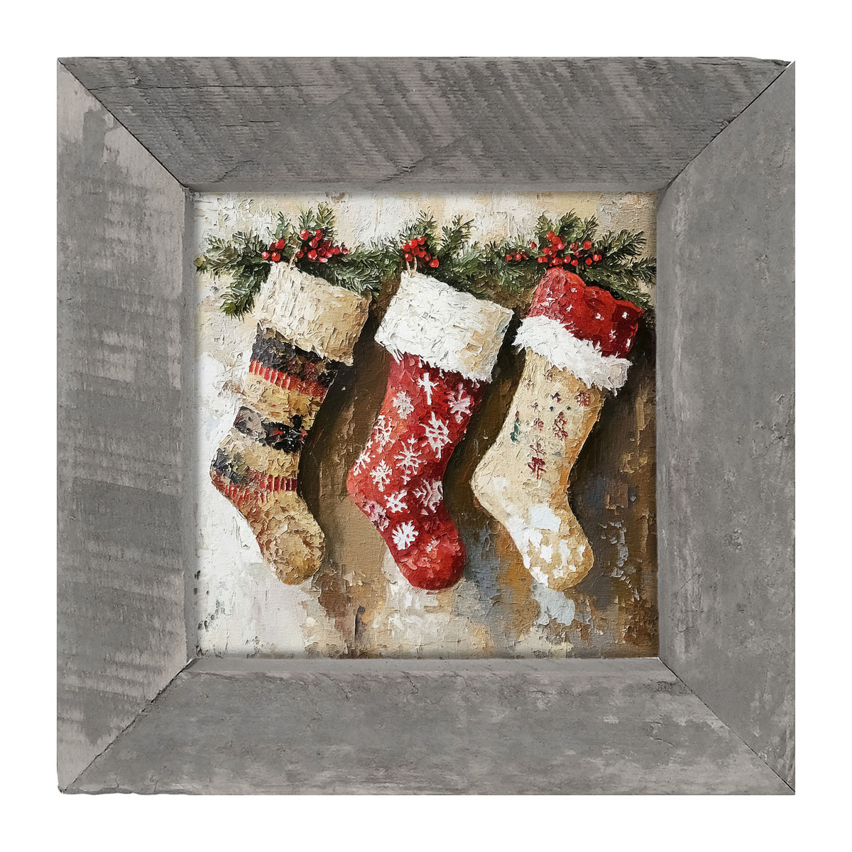 Rustic Stockings - Framed art