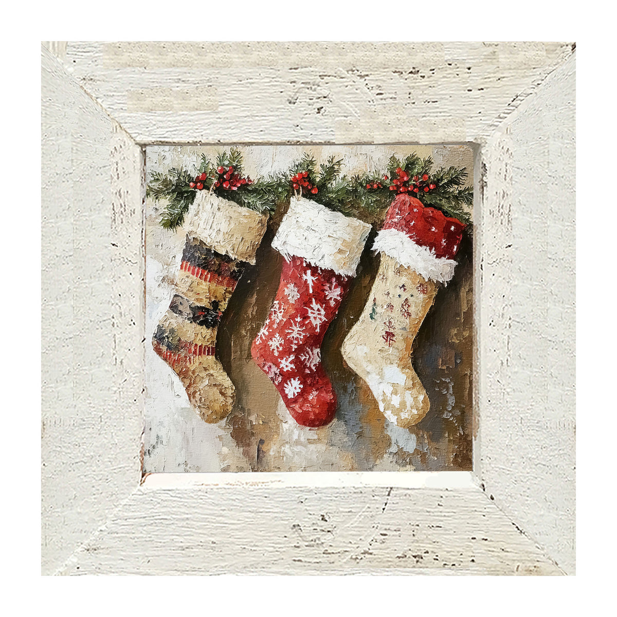 Rustic Stockings - Framed art