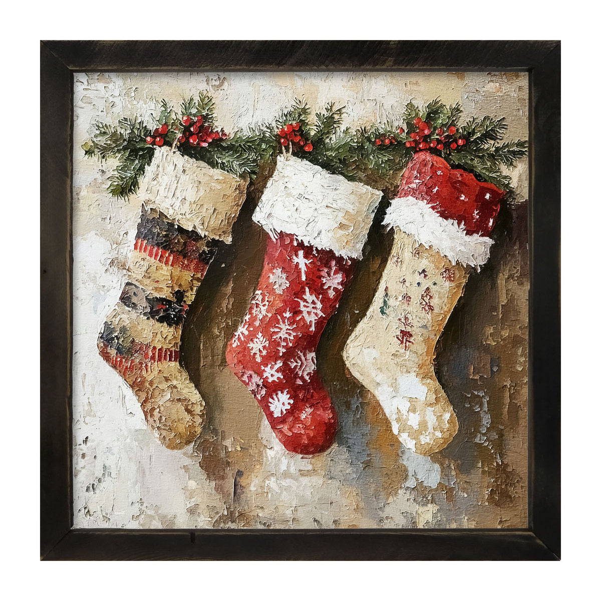 Rustic Stockings - Framed art