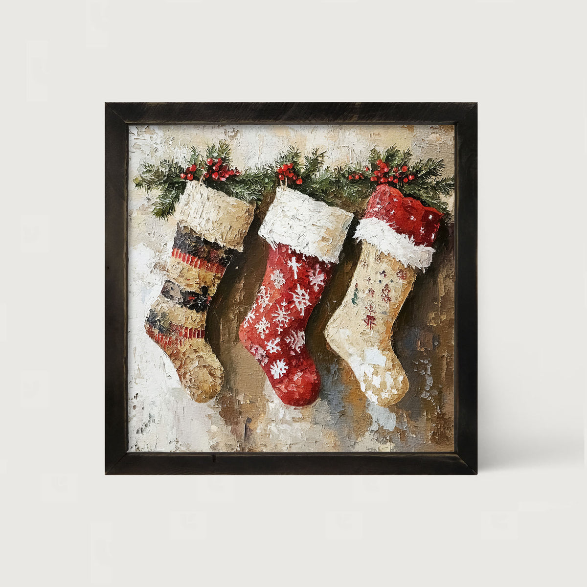 Rustic Stockings - Framed art