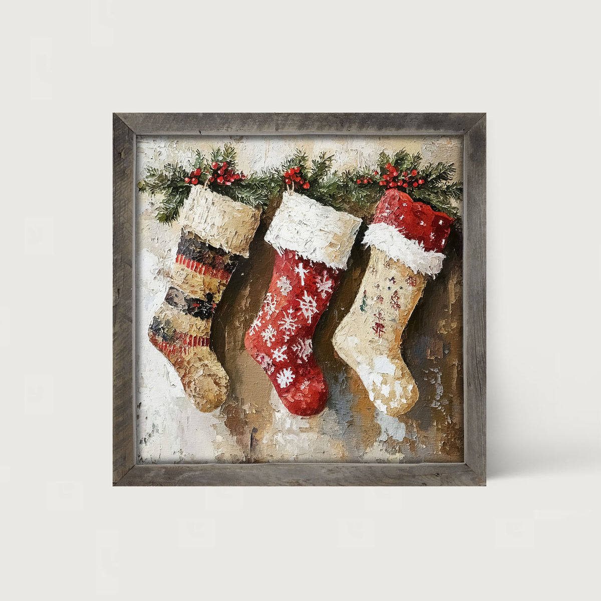 Rustic Stockings - Framed art