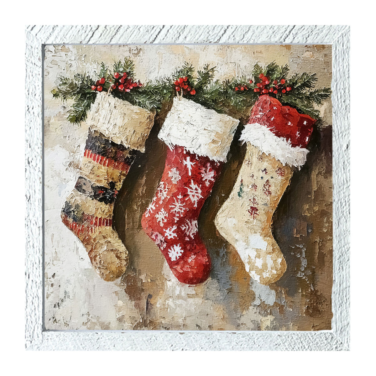 Rustic Stockings - Framed art