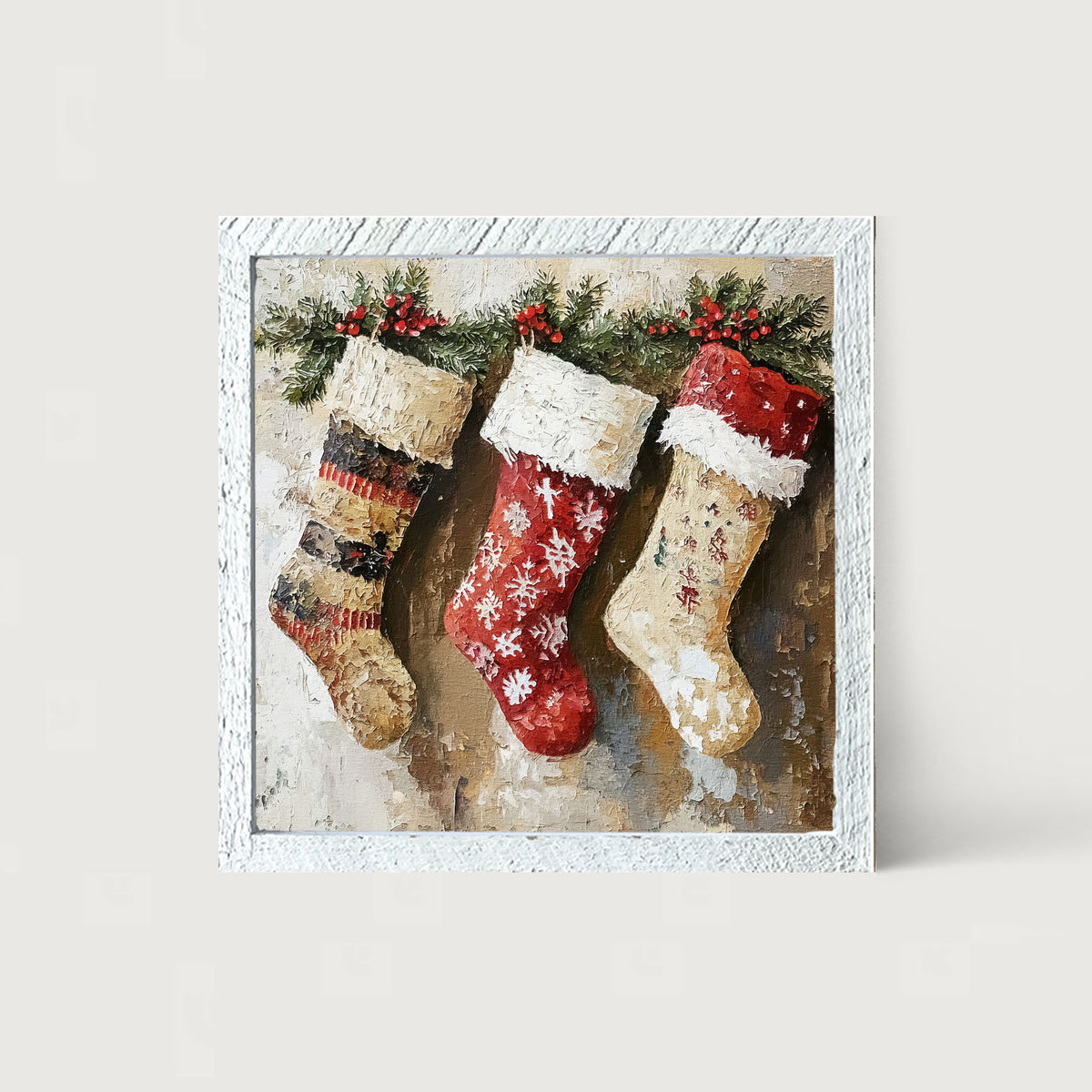Rustic Stockings - Framed art