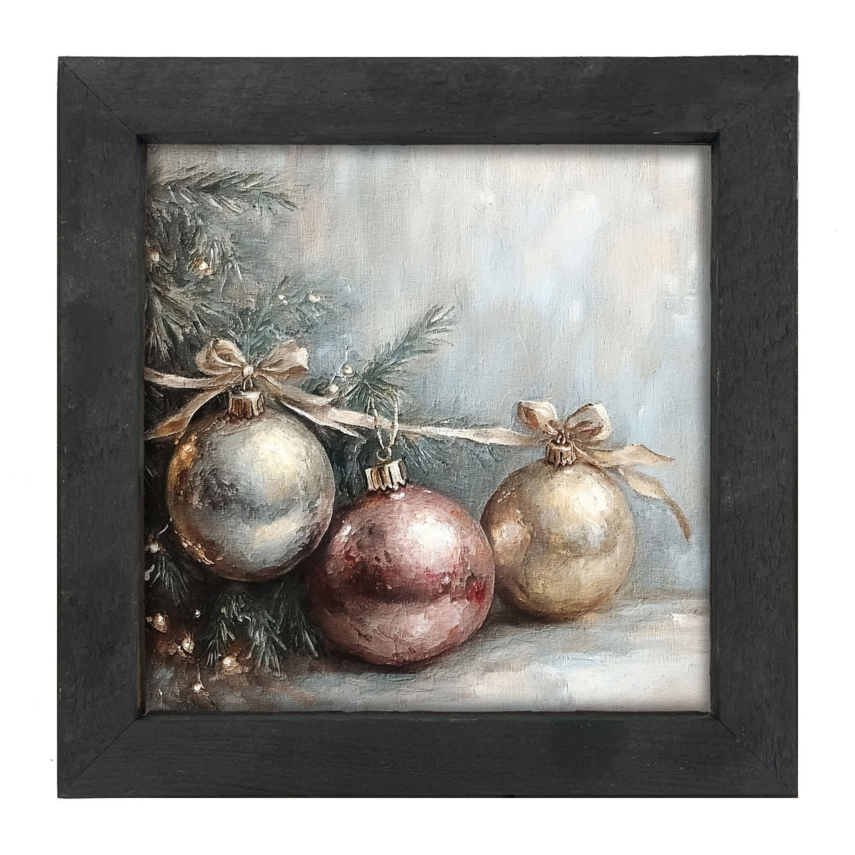 Ornaments and Bows - Framed Art