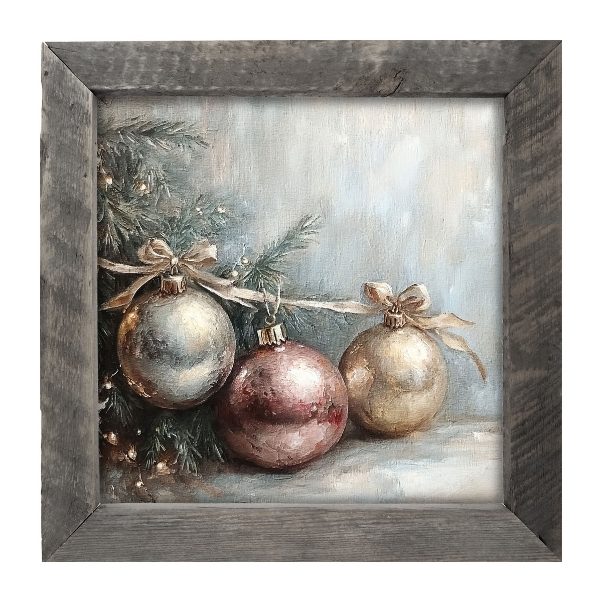 Ornaments and Bows - Framed Art