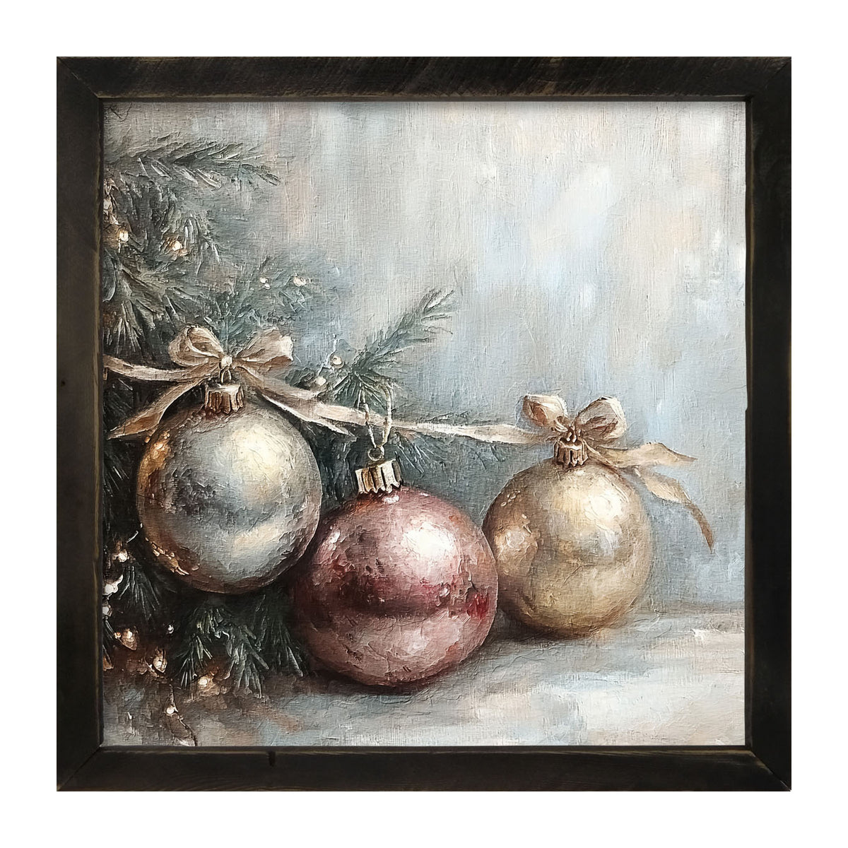 Ornaments and Bows - Framed Art