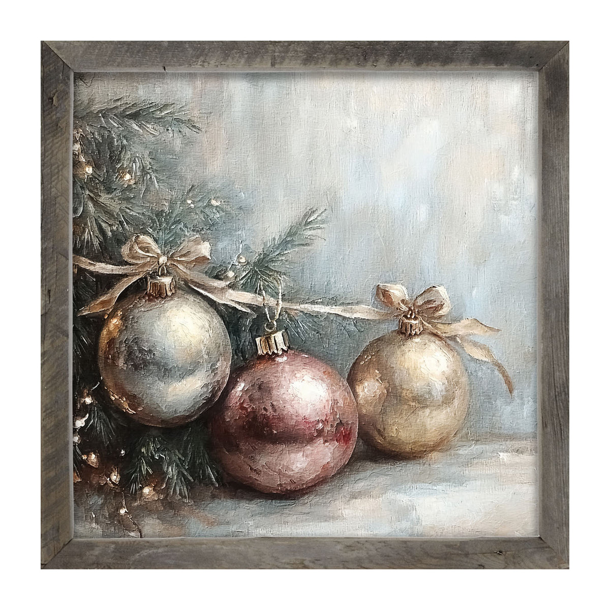 Ornaments and Bows - Framed Art