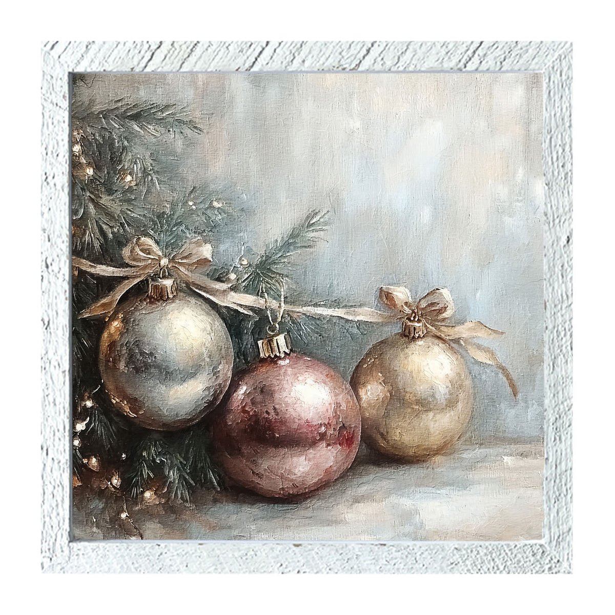 Ornaments and Bows - Framed Art