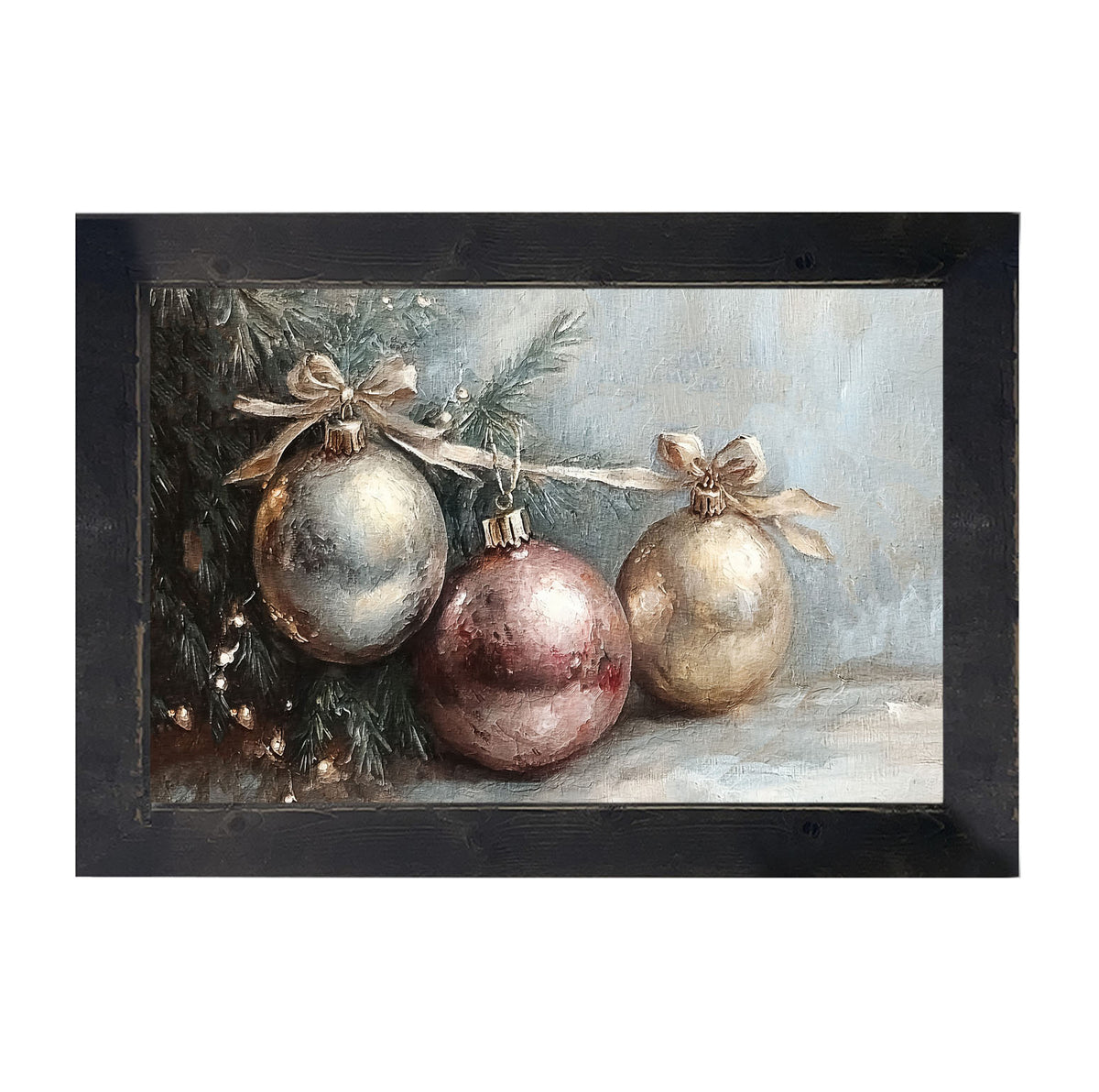 Ornaments and Bows - Framed Art