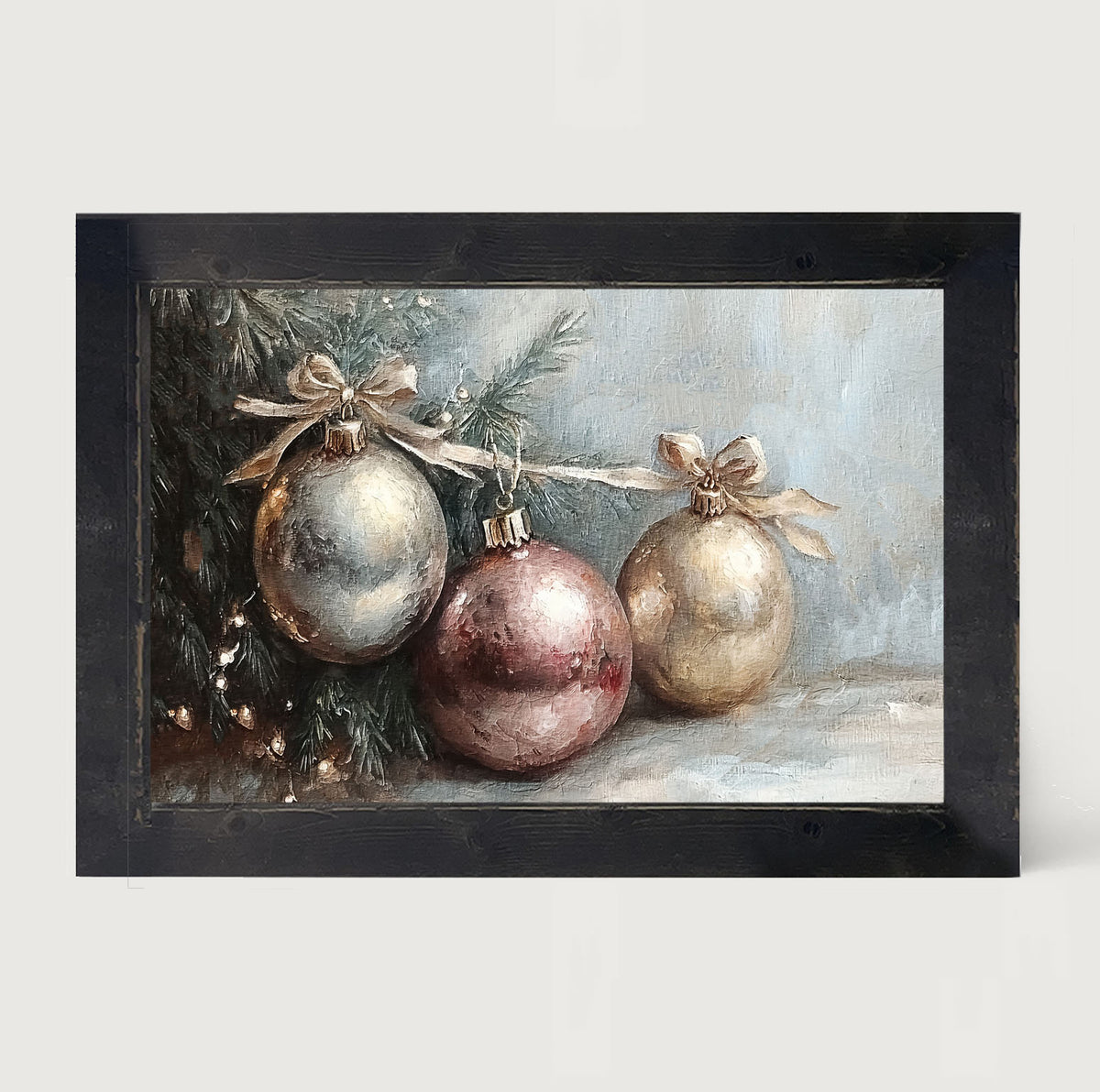 Ornaments and Bows - Framed Art