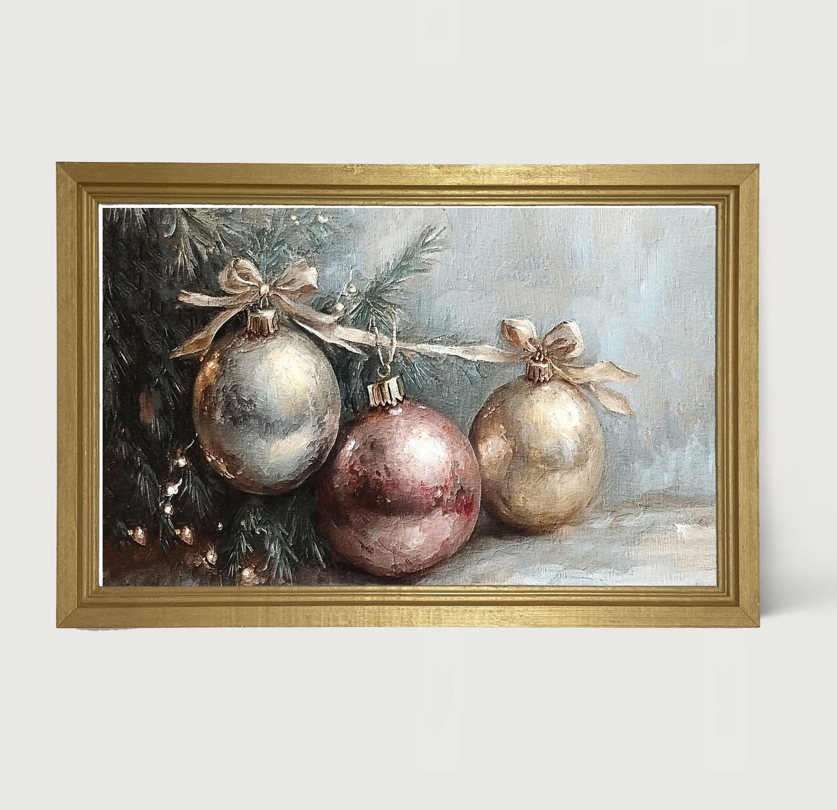 Ornaments and Bows - Framed Art