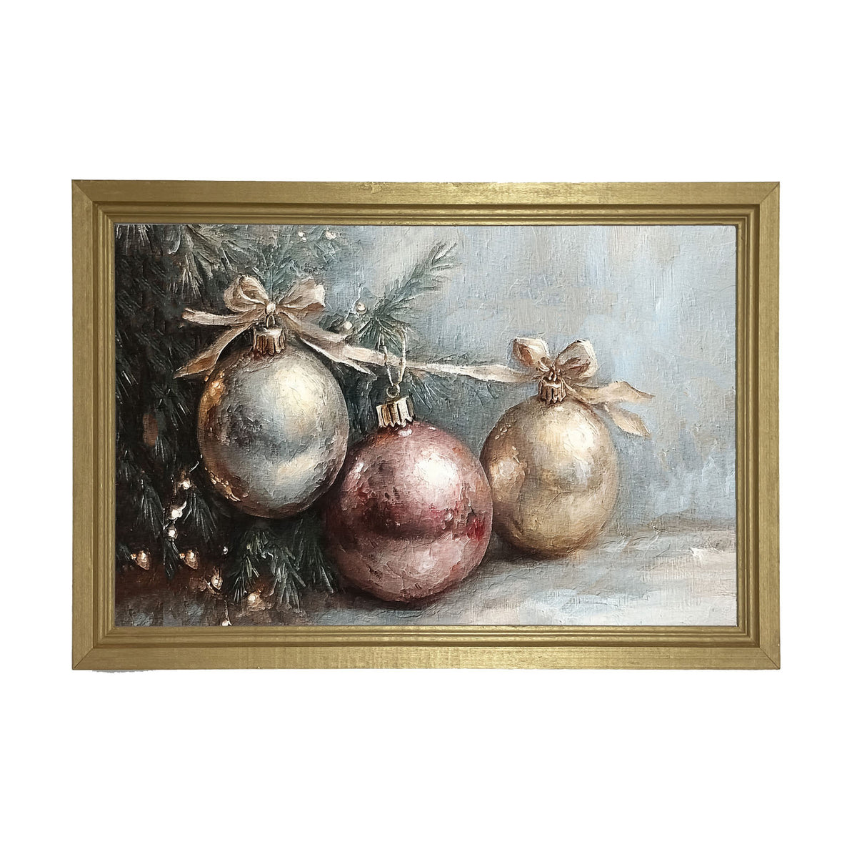Ornaments and Bows - Framed Art