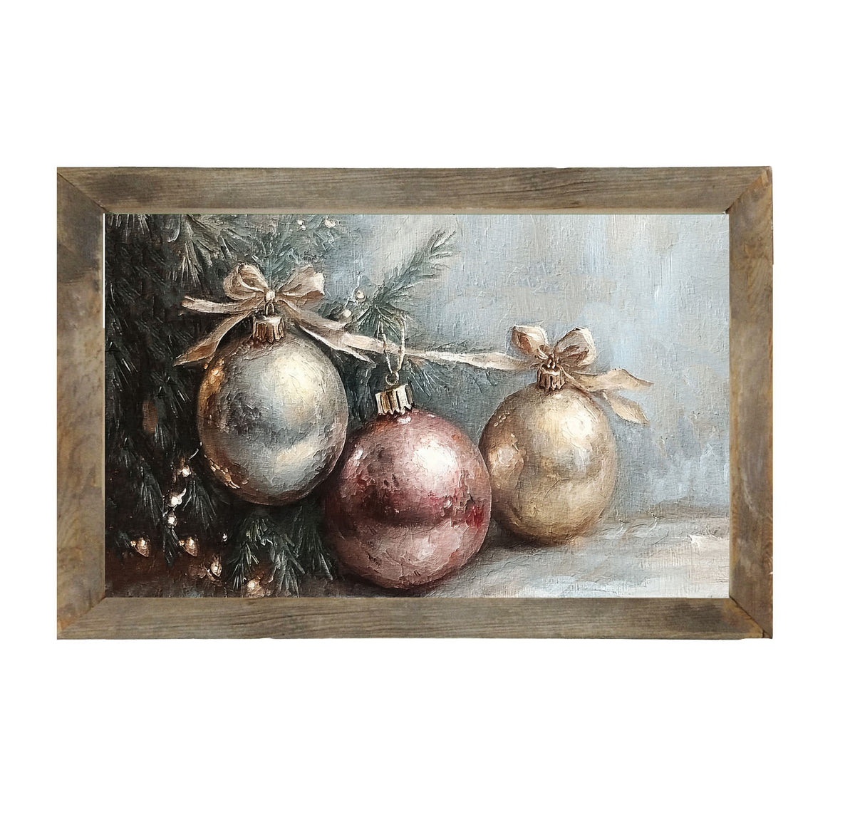 Ornaments and Bows - Framed Art