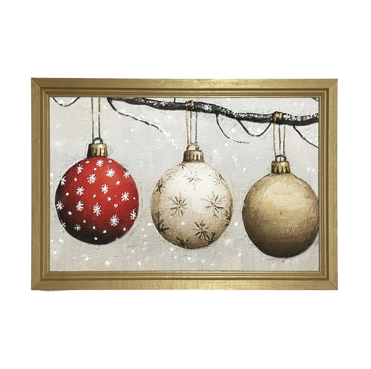 Snowy Ornaments - Framed Art