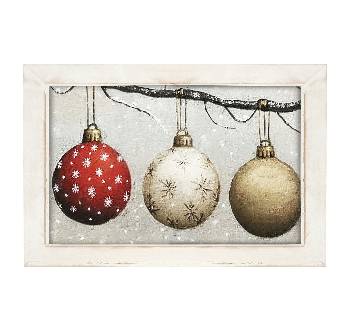 Snowy Ornaments - Framed Art