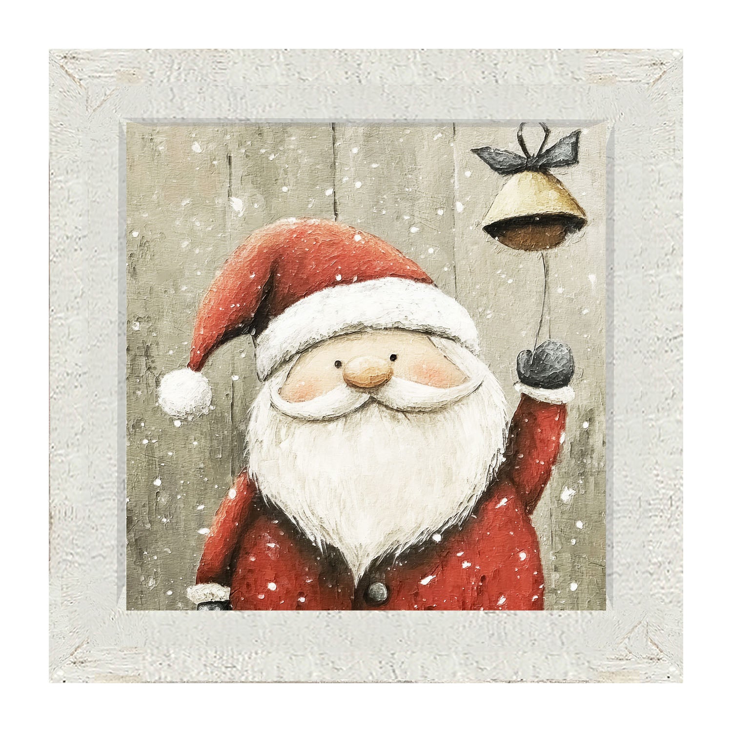 Bell-Ringing Santa - Framed Art
