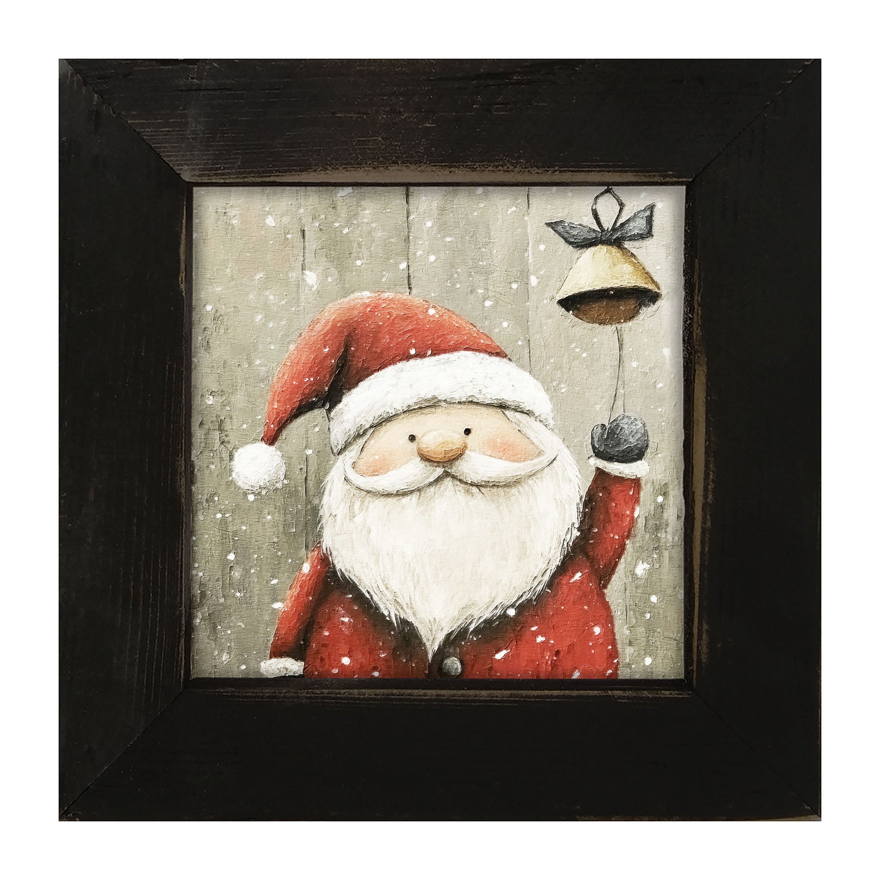 Bell-Ringing Santa - Framed Art