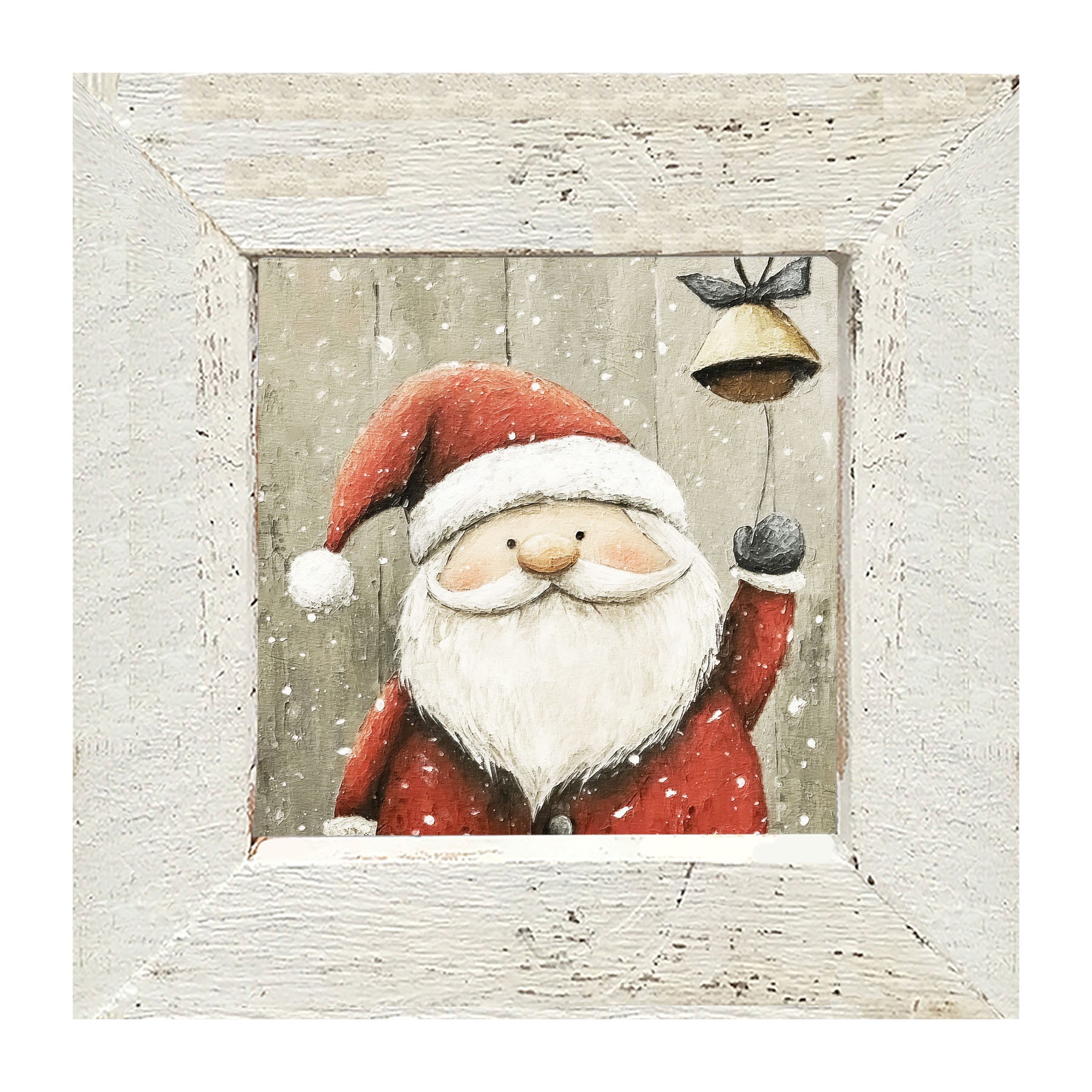 Bell-Ringing Santa - Framed Art