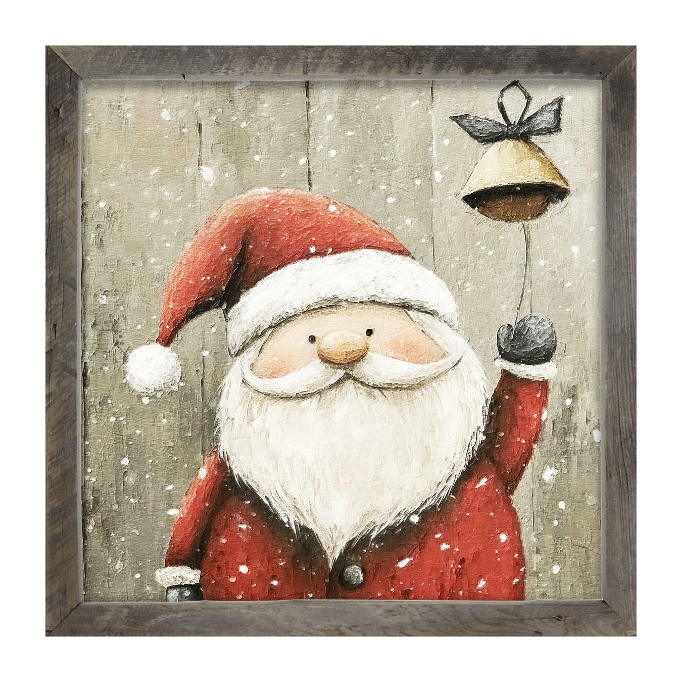 Bell-Ringing Santa - Framed Art