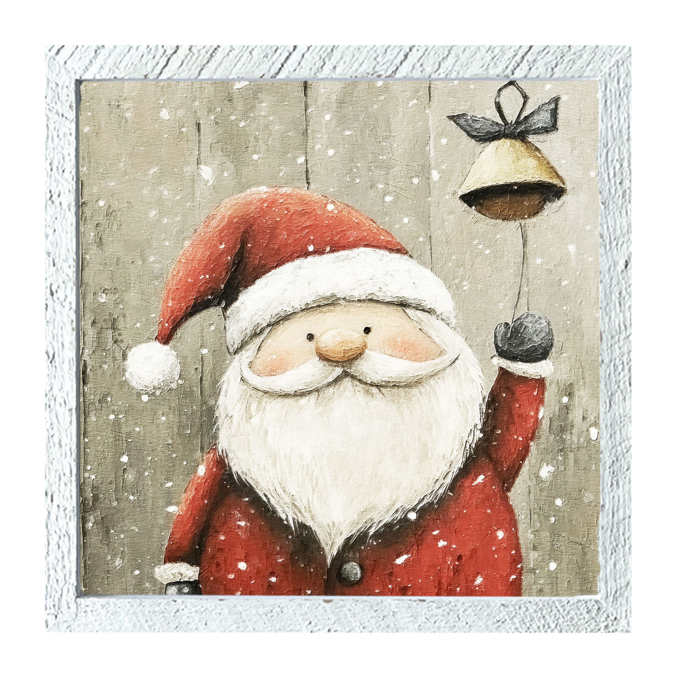 Bell-Ringing Santa - Framed Art