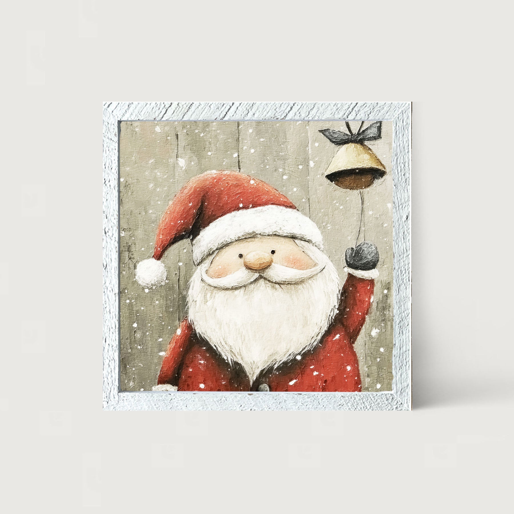 Bell-Ringing Santa - Framed Art