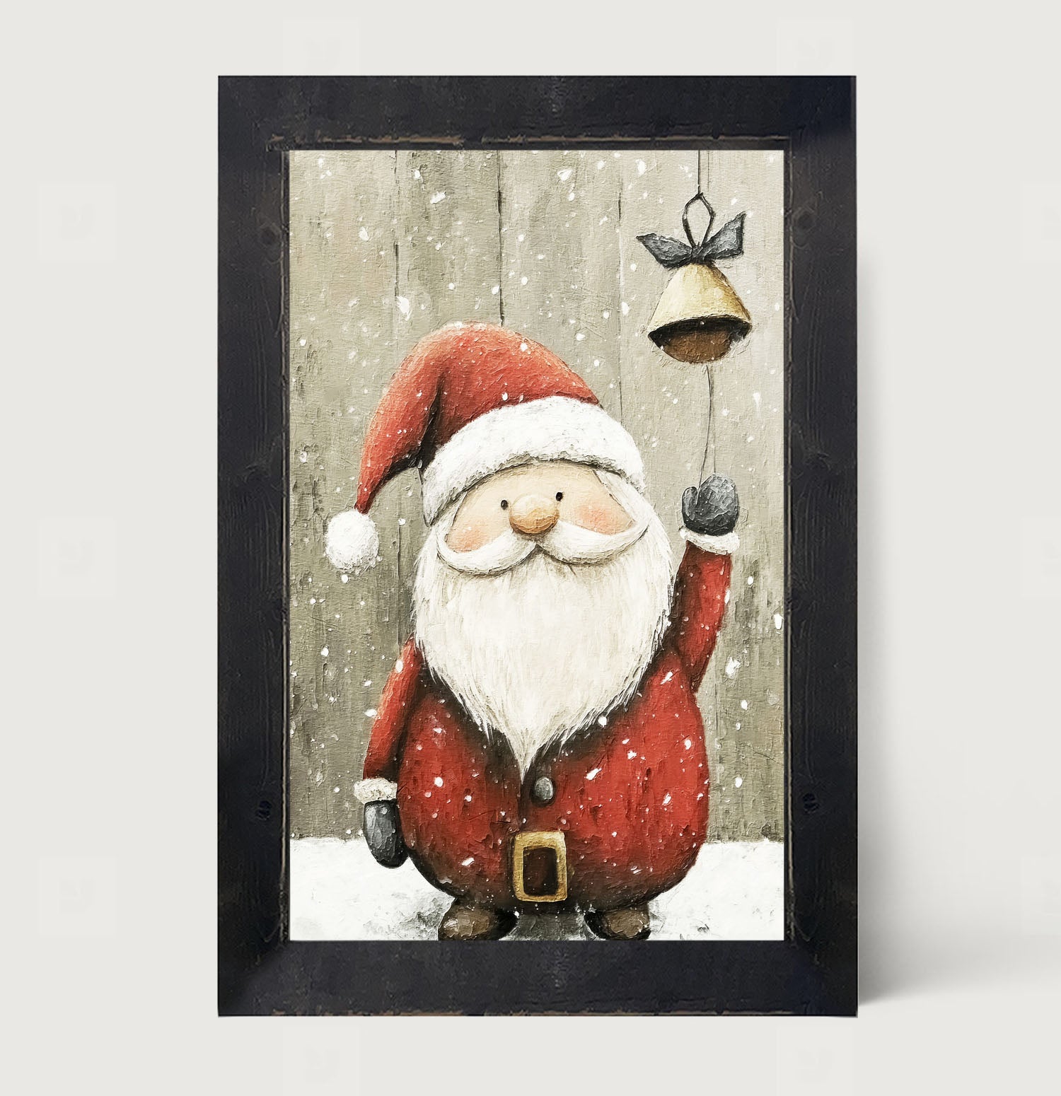 Bell-Ringing Santa - Framed Art