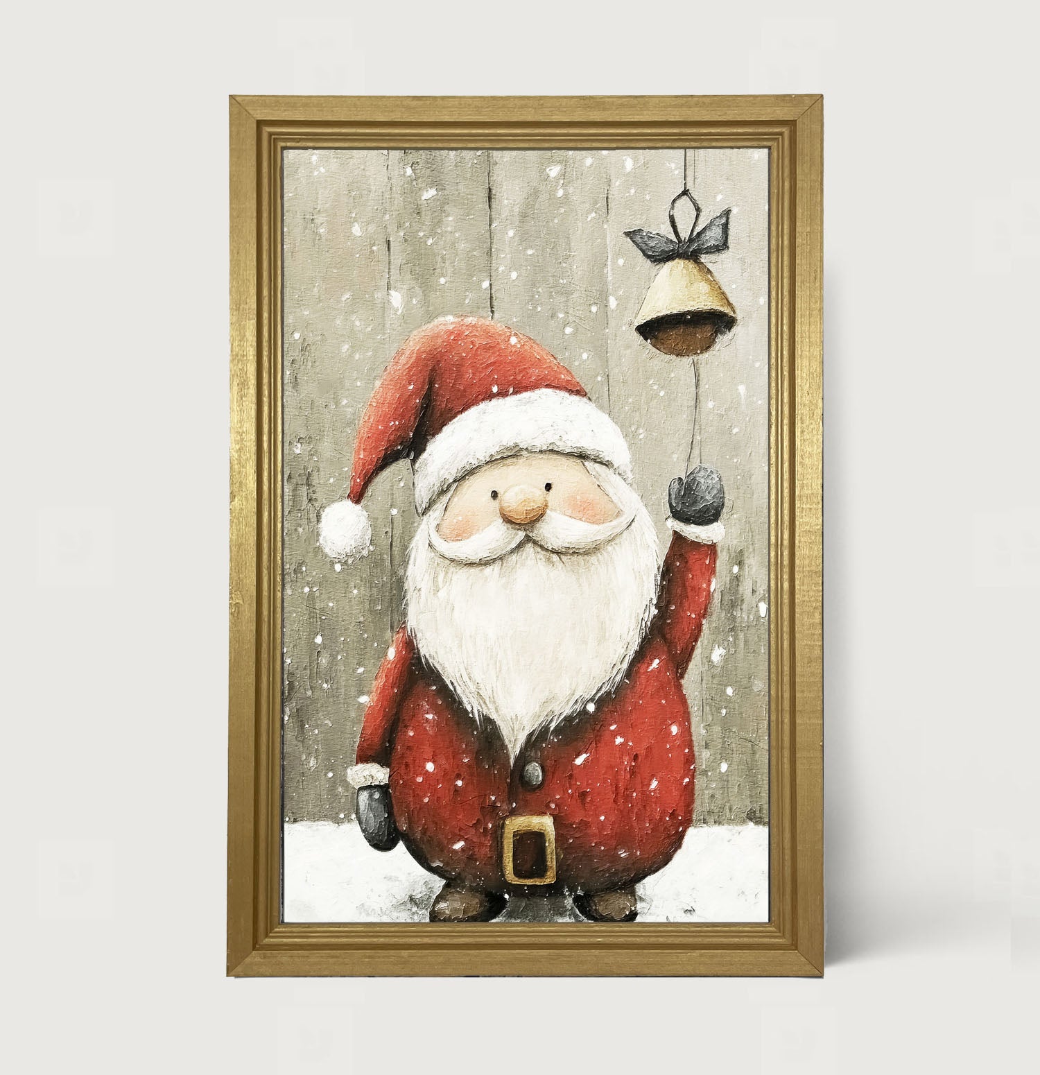Bell-Ringing Santa - Framed Art