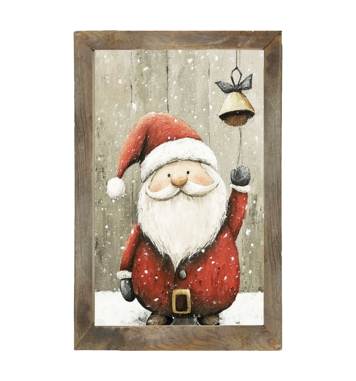Bell-Ringing Santa - Framed Art