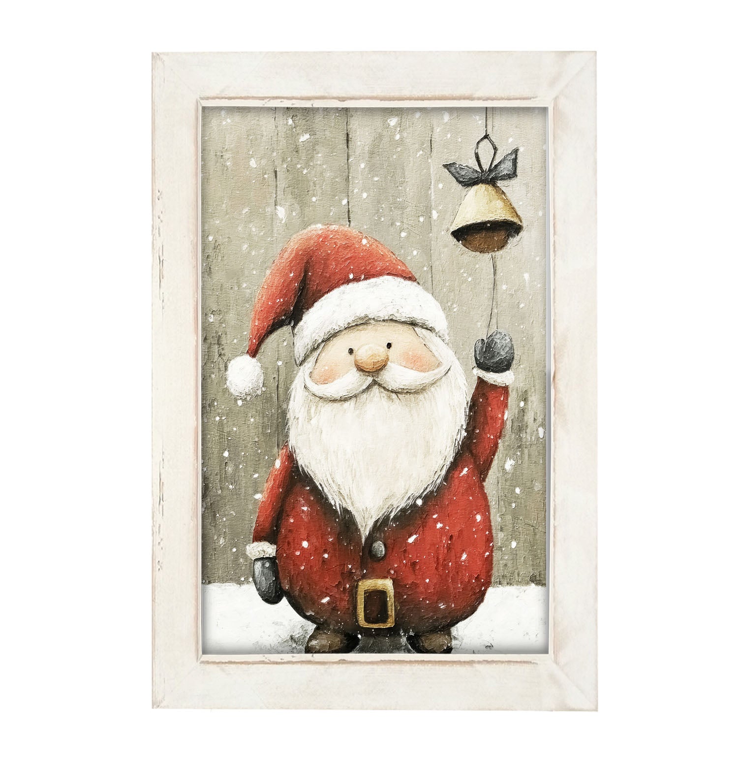 Bell-Ringing Santa - Framed Art