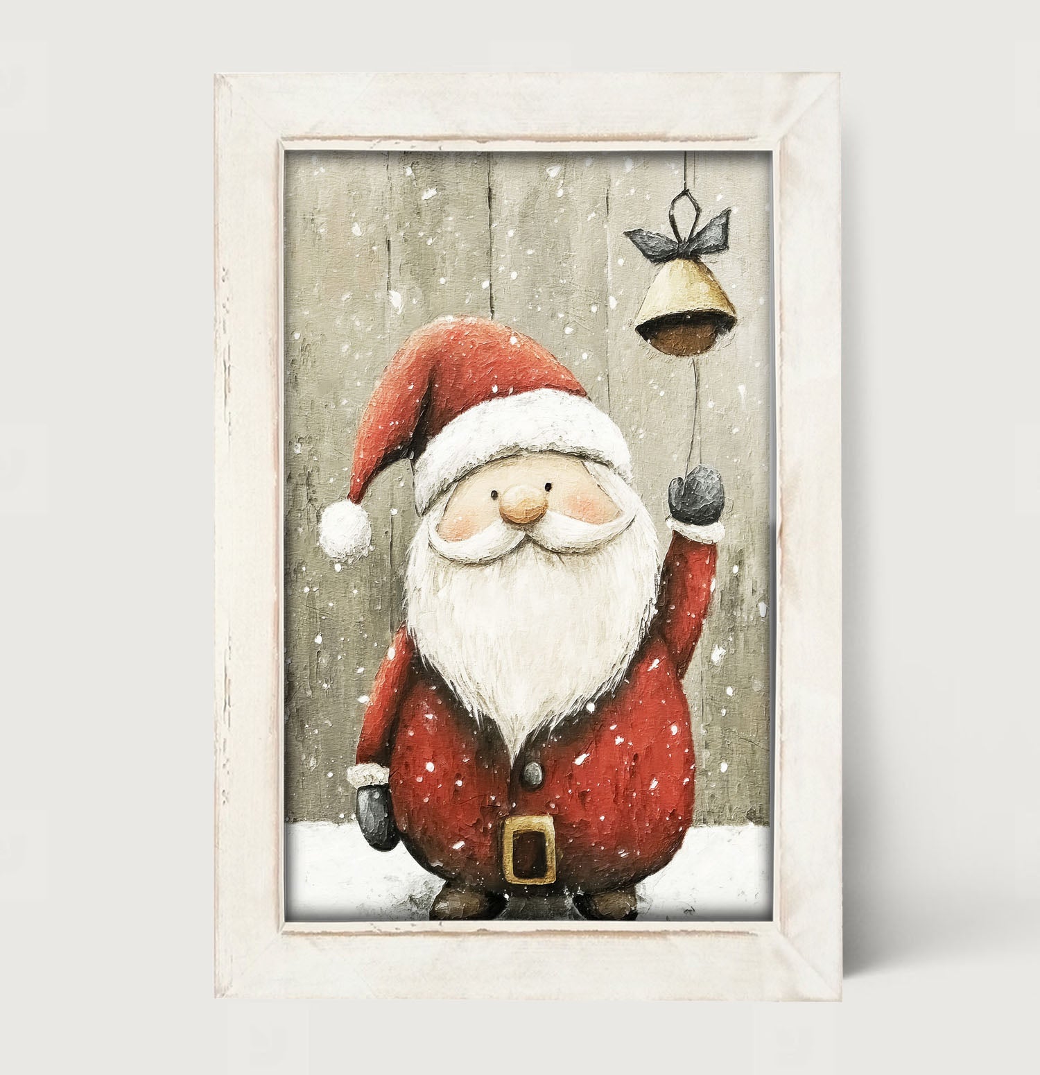 Bell-Ringing Santa - Framed Art