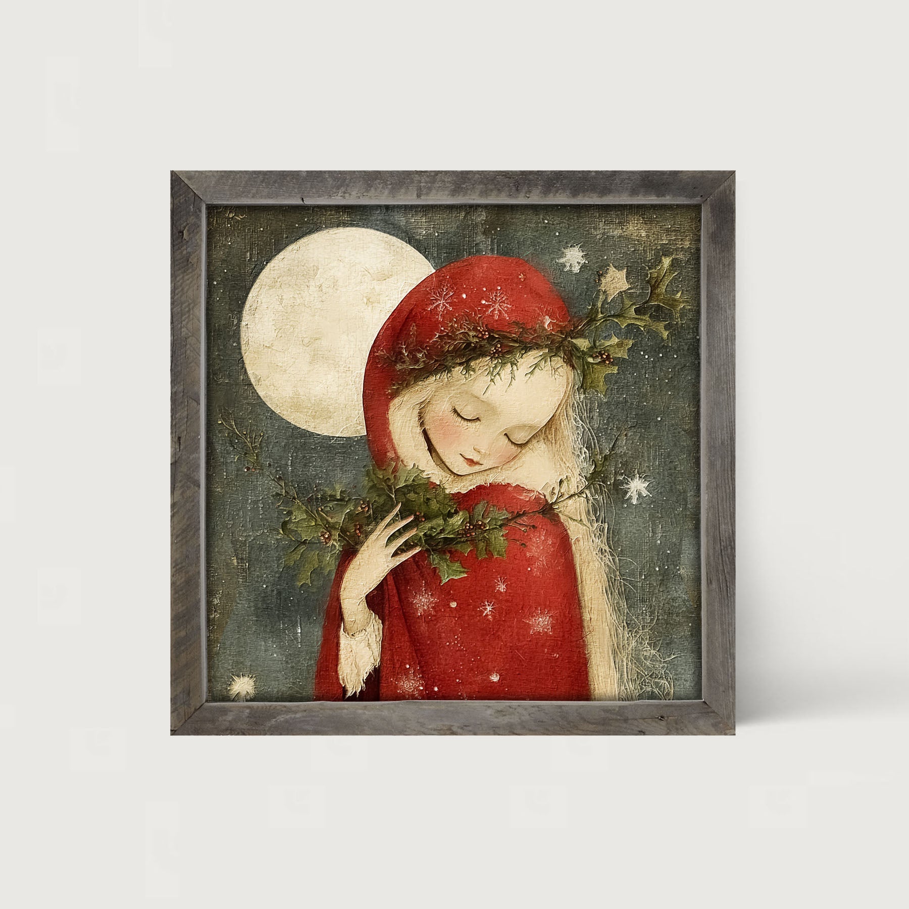 Christmas Girl with Pine