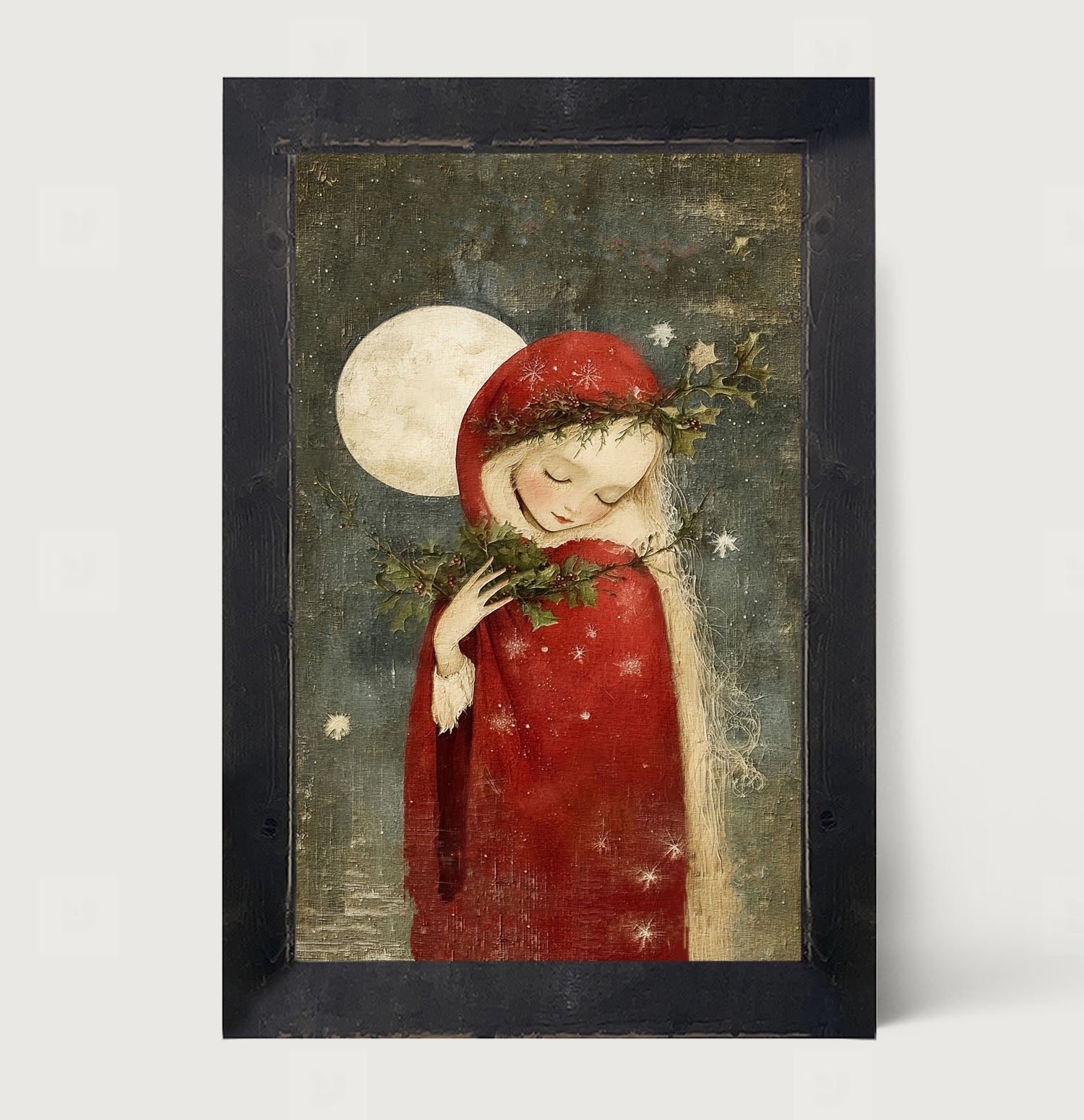 Christmas Girl with Pine