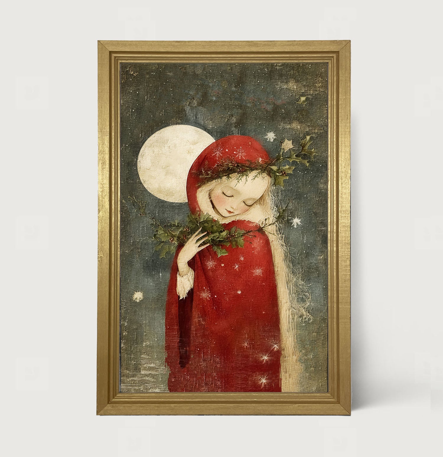 Christmas Girl with Pine