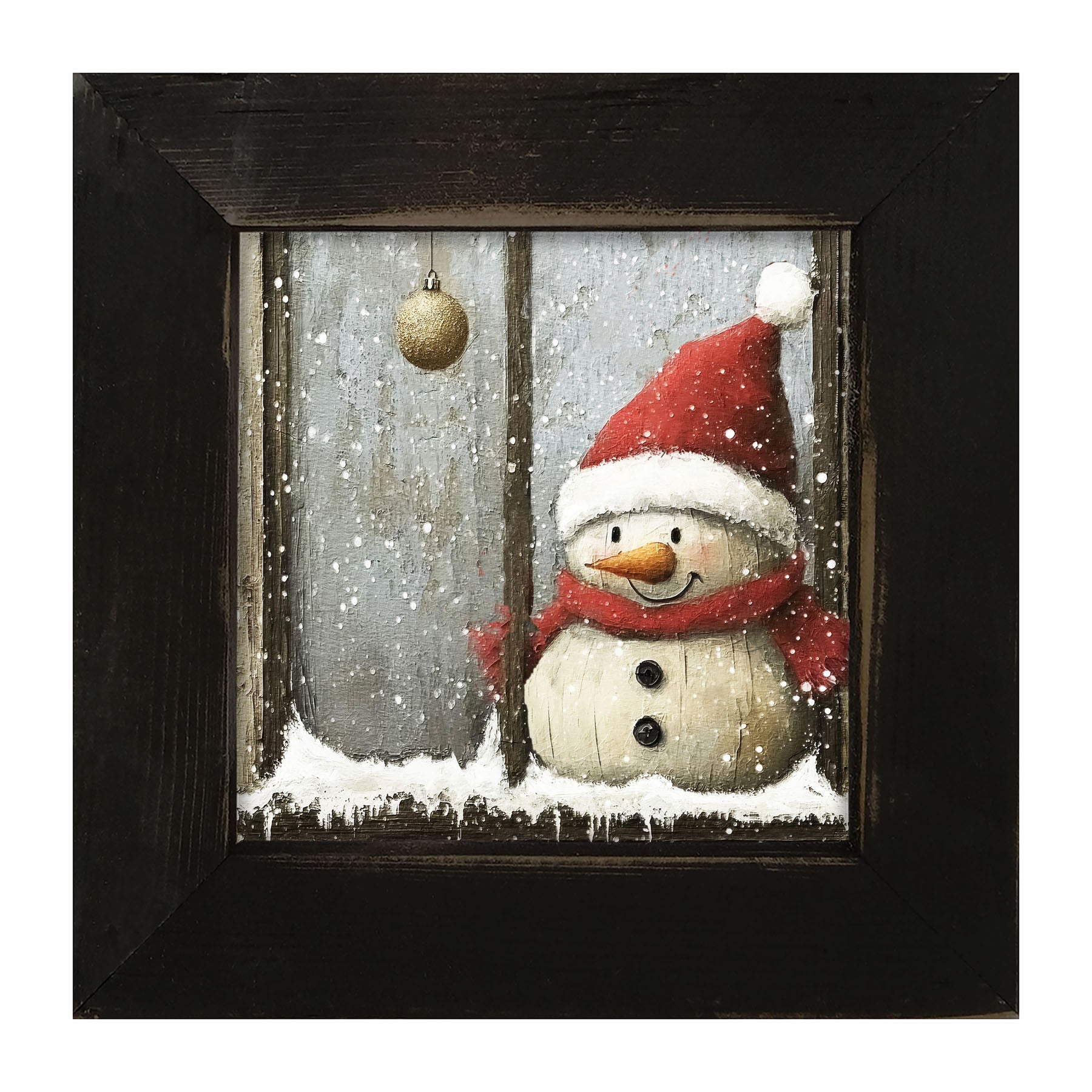 Snowman with Ornaments - Framed Art