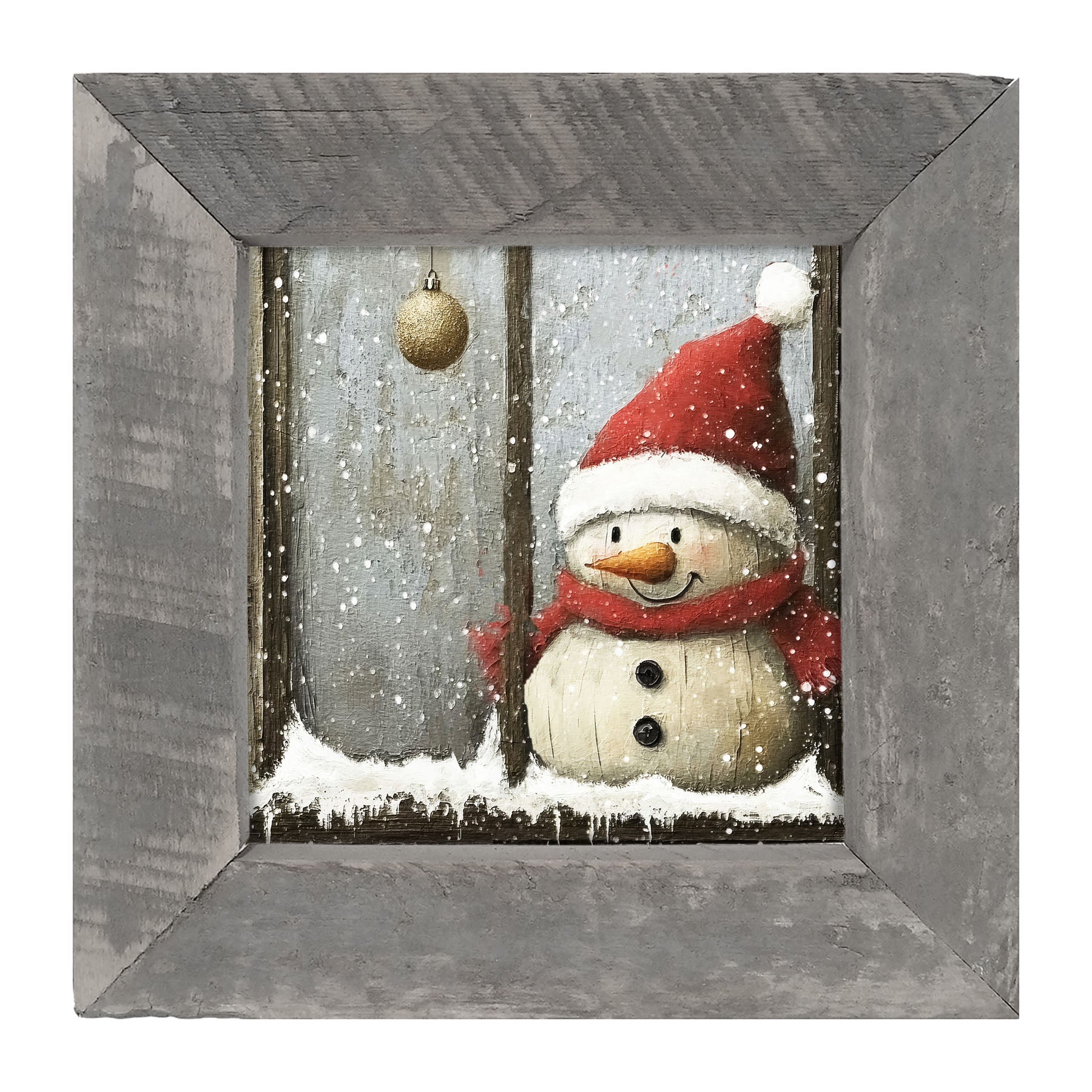 Snowman with Ornaments - Framed Art