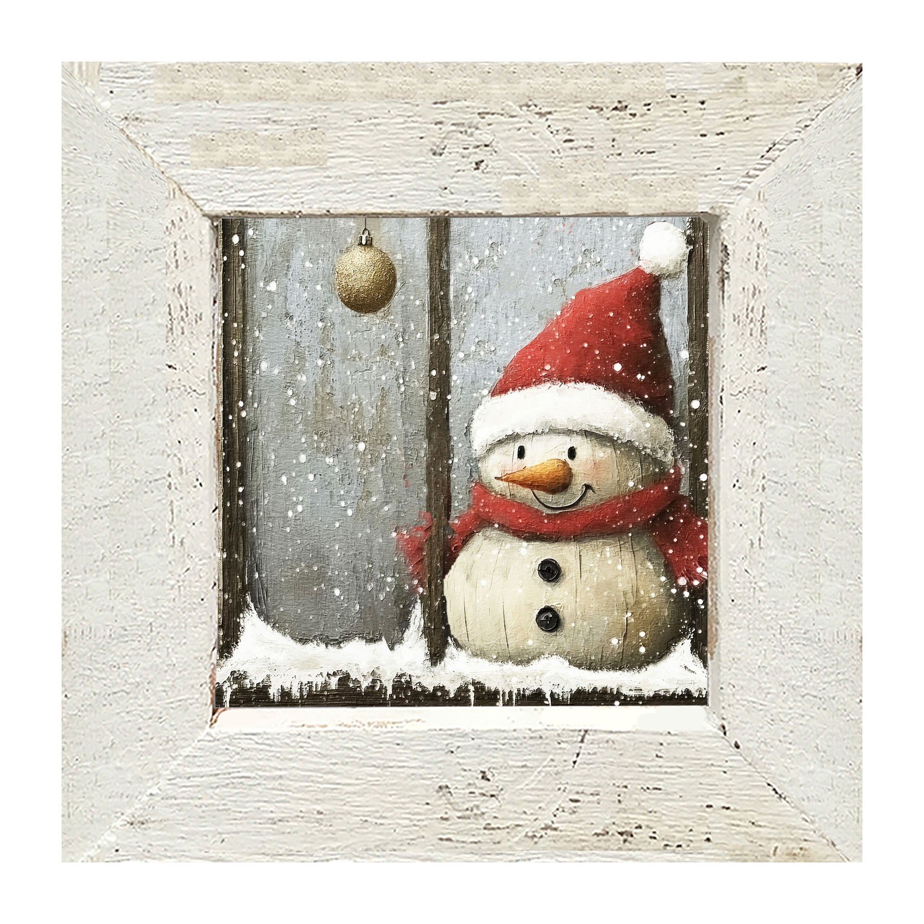 Snowman with Ornaments - Framed Art