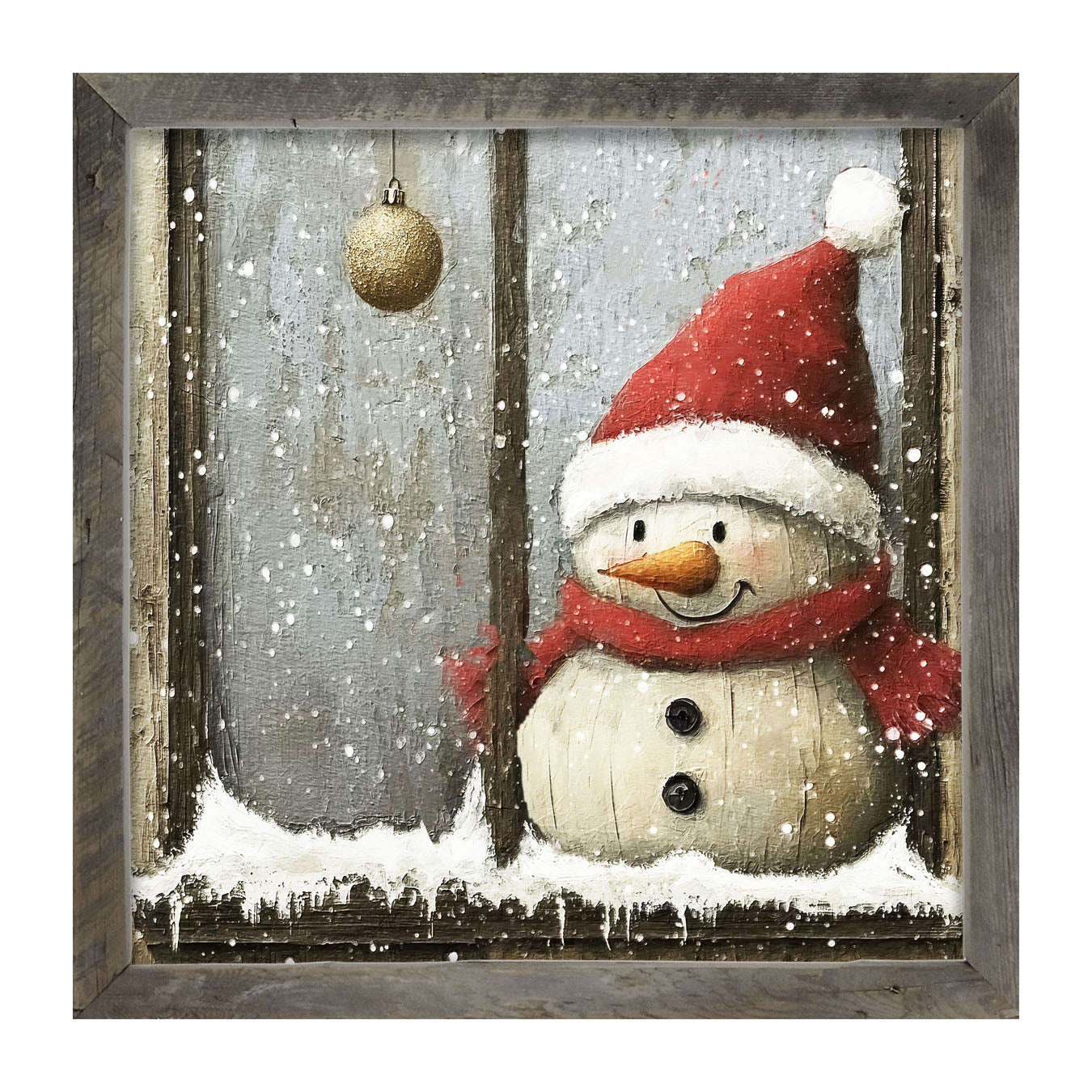 Snowman with Ornaments - Framed Art